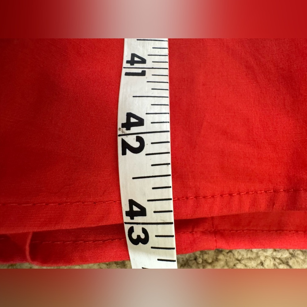 NWT Donna Morgan Red Cotton Ruched around waist SunDress w/ Pockets Size 8 - Picture 14 of 15